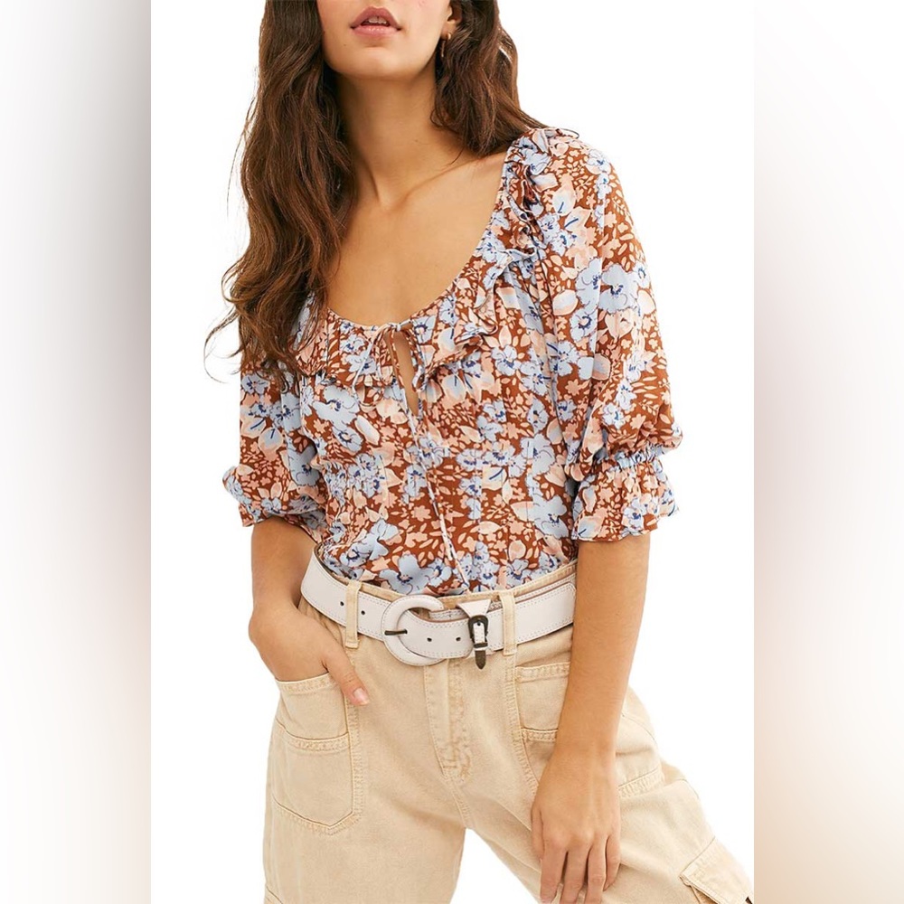 Free People Sweet Memories Rust Combo Top • NWT